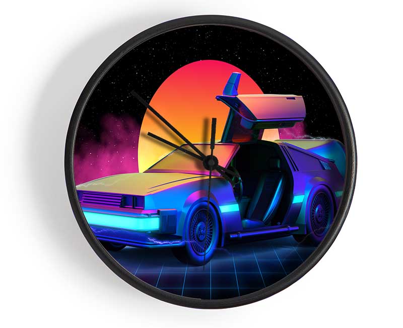 Delorean Smoke Sunrise Clock - Wallart-Direct UK