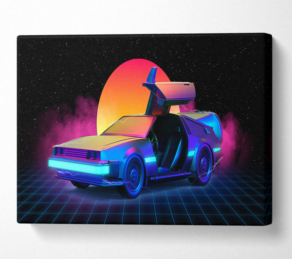 Picture of Delorean Smoke Sunrise Canvas Print Wall Art