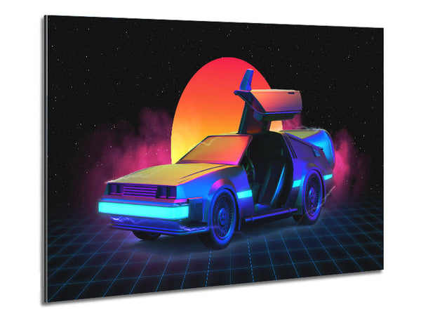 Delorean Rauch Sonnenaufgang