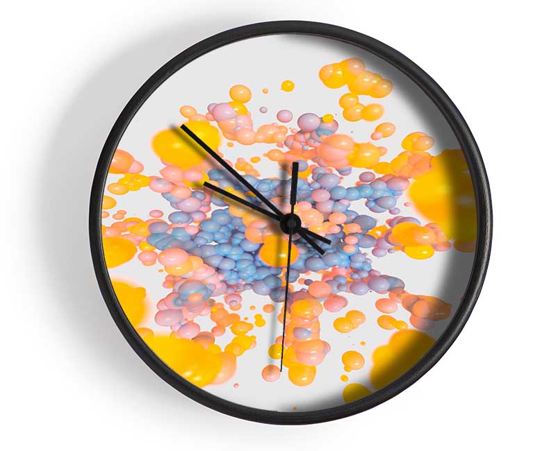 Yellow Bulbs Of Liquid Clock - Wallart-Direct UK