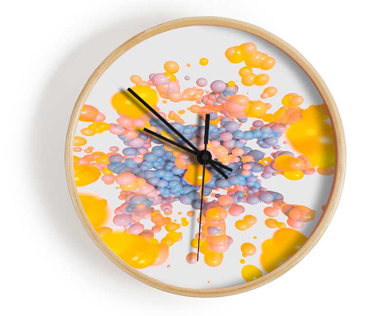 Yellow Bulbs Of Liquid Clock - Wallart-Direct UK