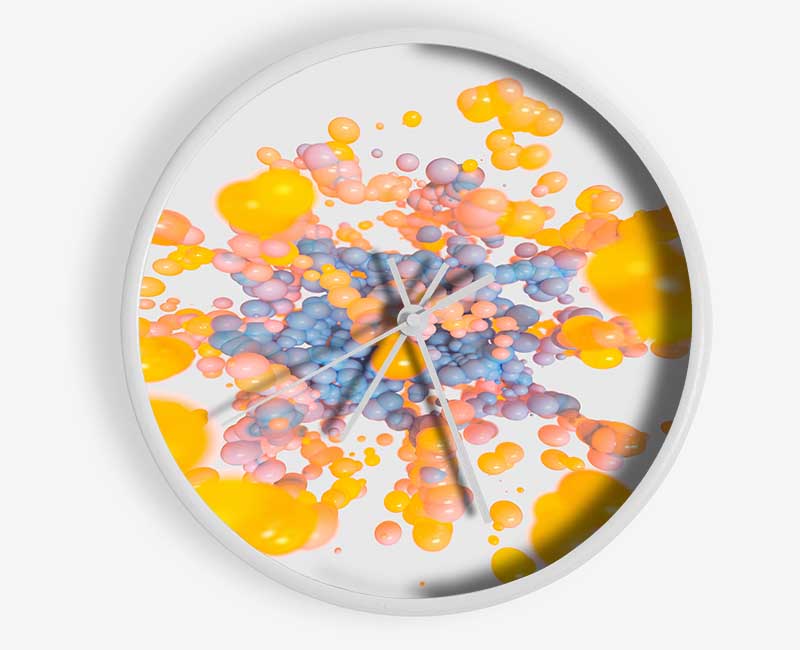 Yellow Bulbs Of Liquid Clock - Wallart-Direct UK