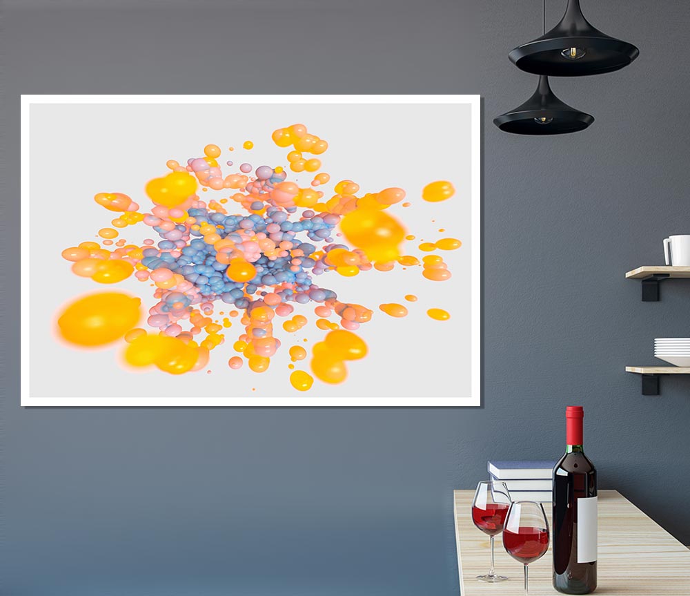 Yellow Bulbs Of Liquid Print Poster Wall Art