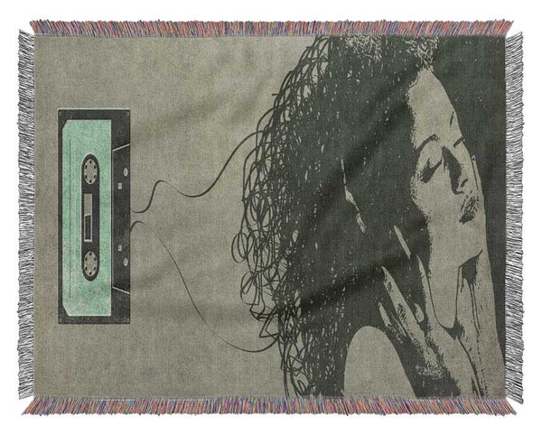 Cassette Tape Woman Woven Blanket