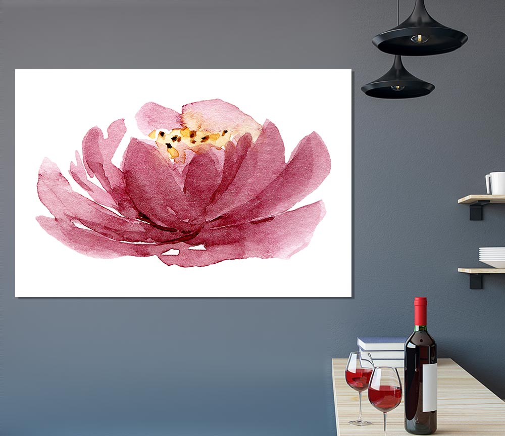 The Pink Flower Opening Print Poster Wall Art