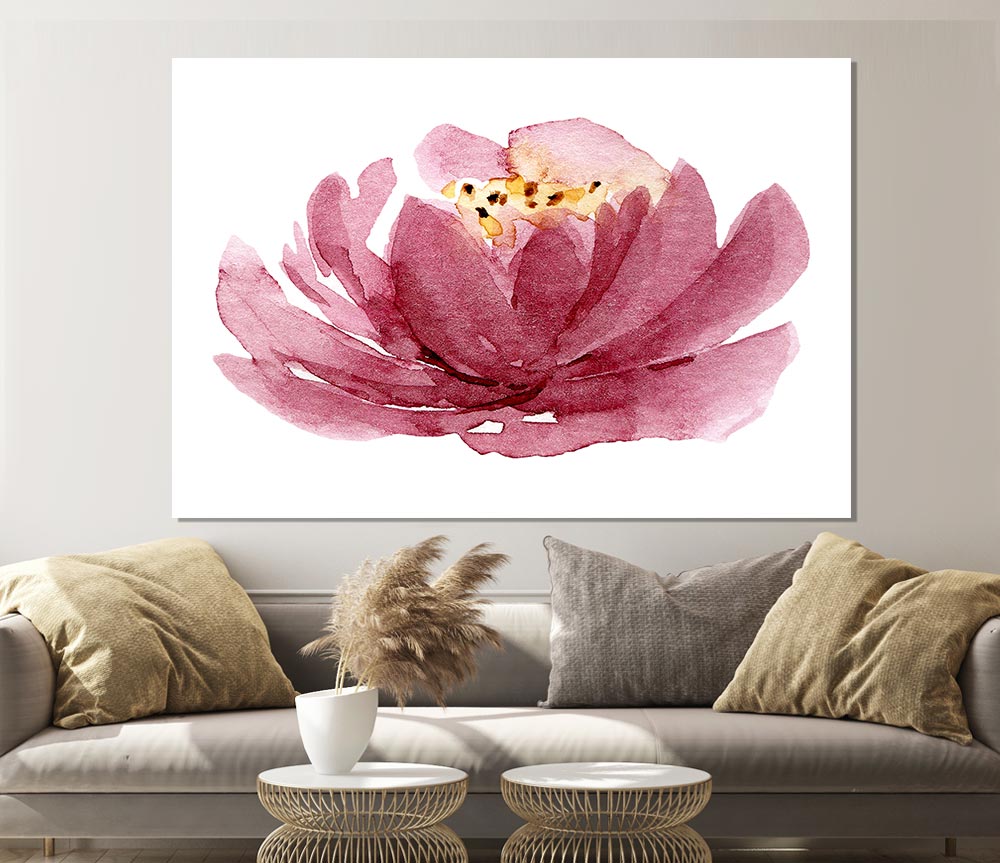 The Pink Flower Opening Print Poster Wall Art