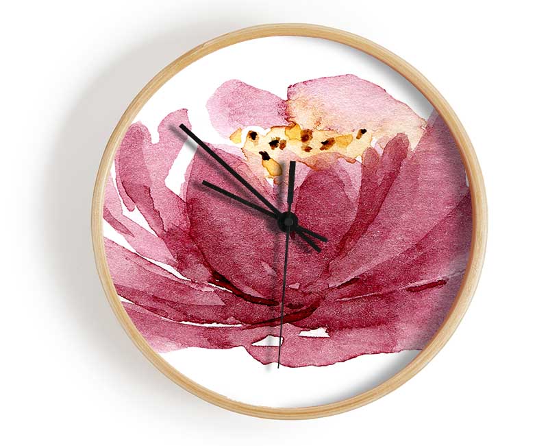 The Pink Flower Opening Clock - Wallart-Direct UK