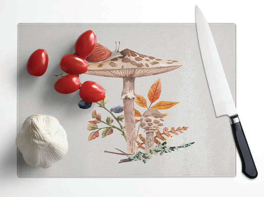 The Lone Toadstool Glass Chopping Board