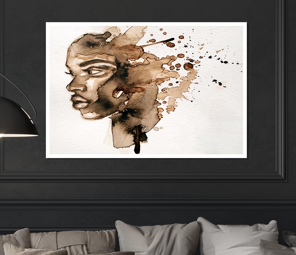 The Splatter Of Ink Portrait Print Poster Wall Art