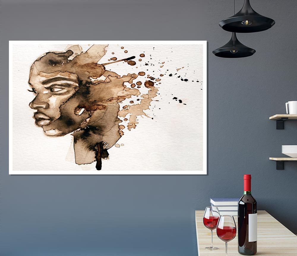 The Splatter Of Ink Portrait Print Poster Wall Art