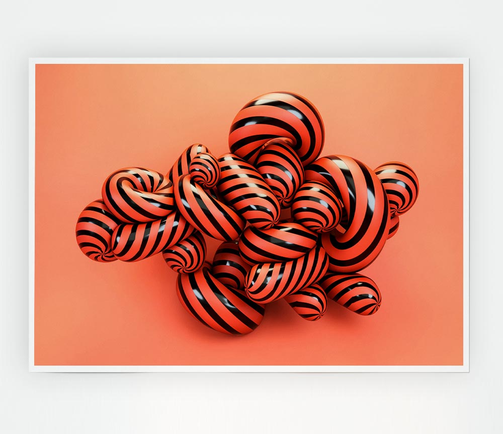 Twisty Stripey Mess Print Poster Wall Art