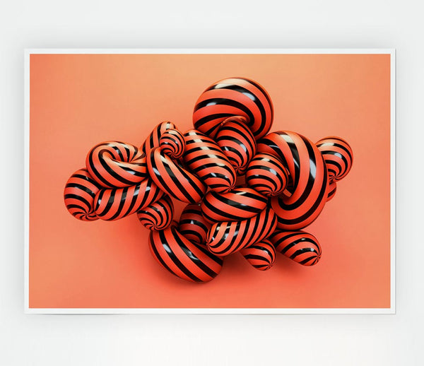 Twisty Stripey Mess Print Poster Wall Art