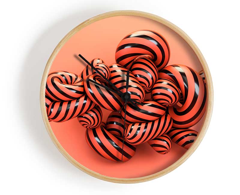 Twisty Stripey Mess Clock - Wallart-Direct UK