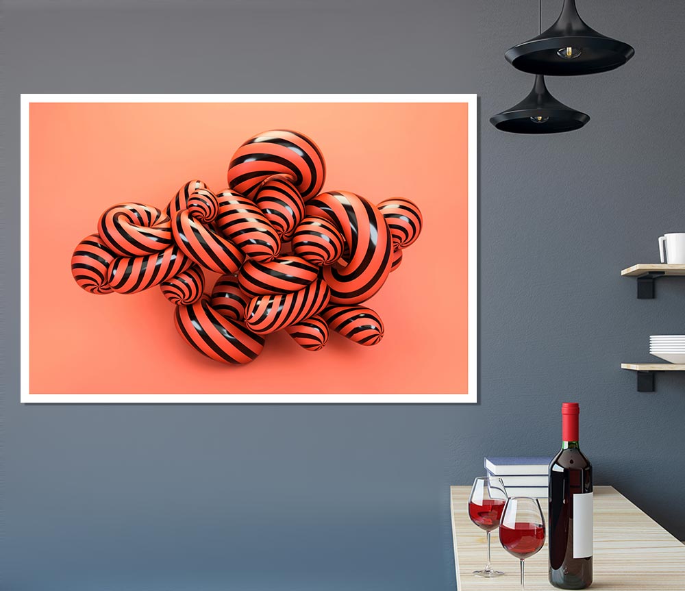 Twisty Stripey Mess Print Poster Wall Art