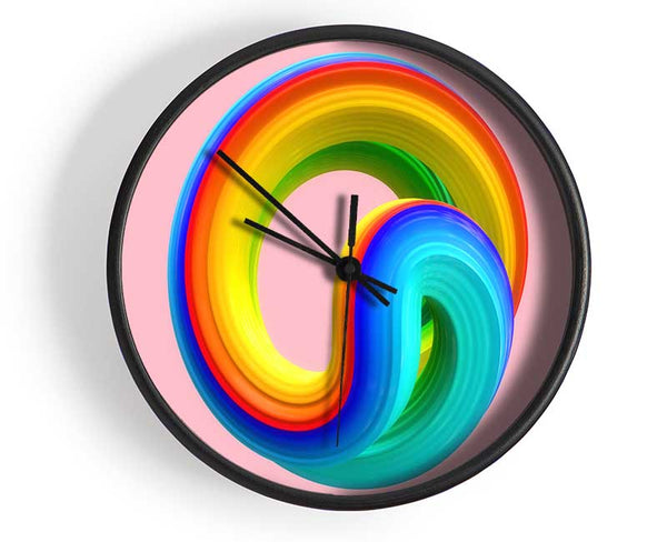 The Rainbow Swirl Paste Clock - Wallart-Direct UK