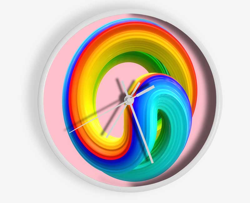 The Rainbow Swirl Paste Clock - Wallart-Direct UK