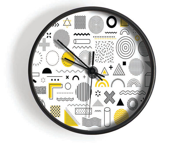 Mixture Of Shapes And Colours Clock - Wallart-Direct UK