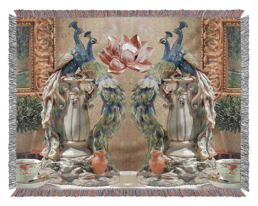 Peacocks Of Royalty Woven Blanket