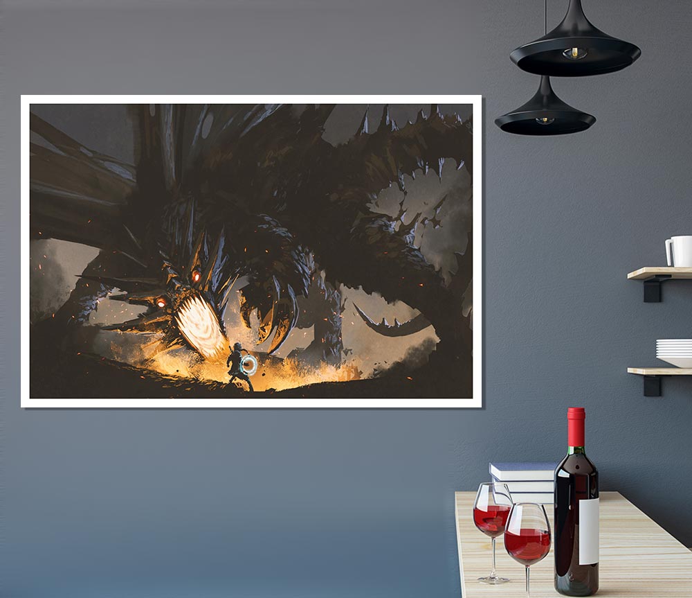 Take On The Dragon Print Poster Wall Art