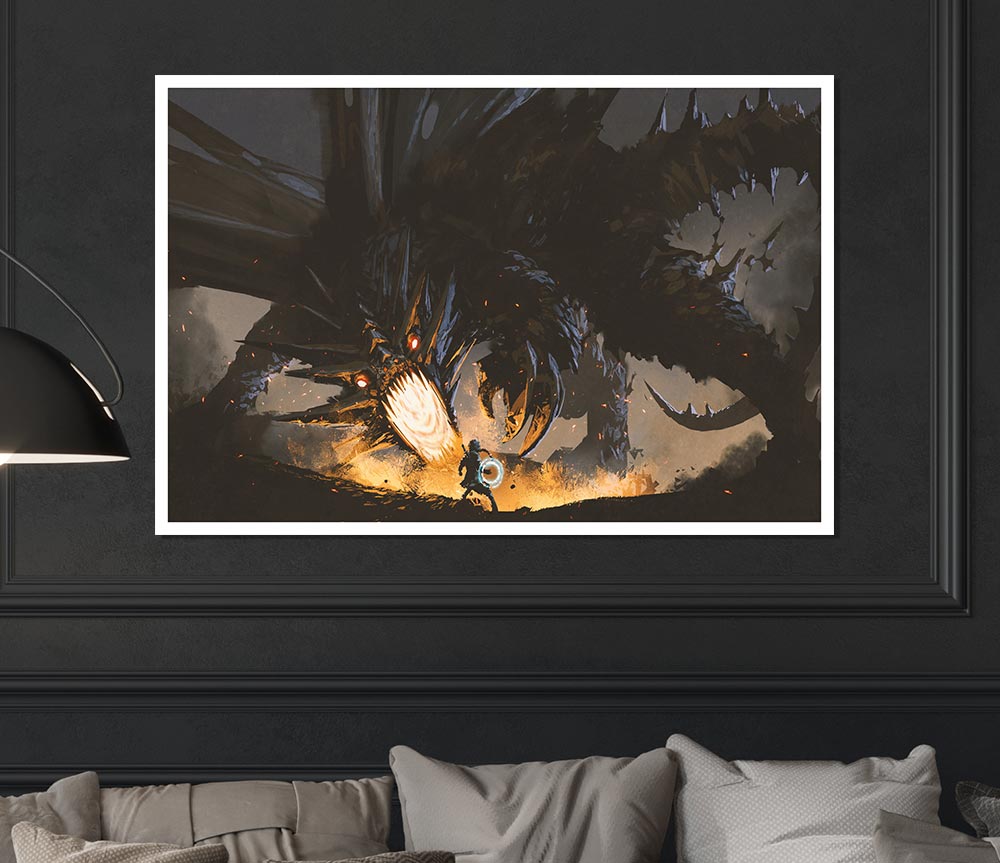 Take On The Dragon Print Poster Wall Art