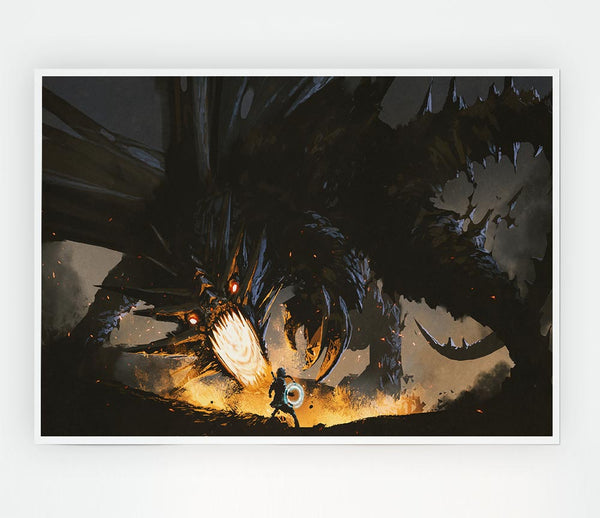 Take On The Dragon Print Poster Wall Art