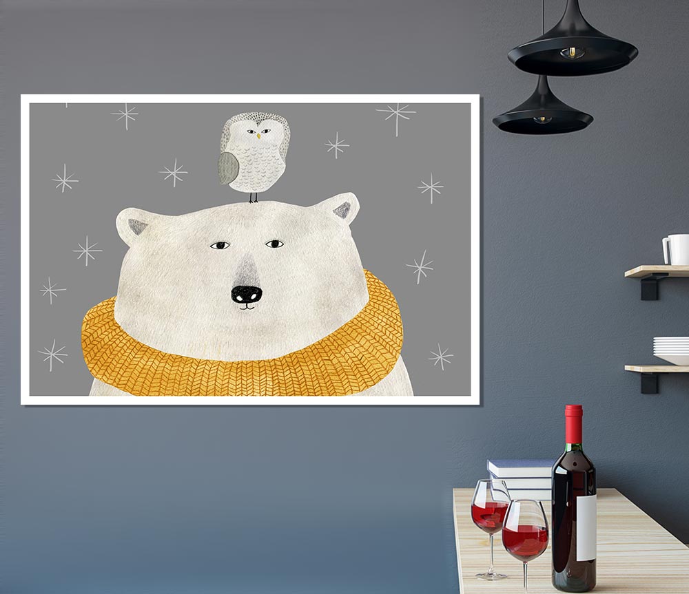 The Bear And The Owl Print Poster Wall Art