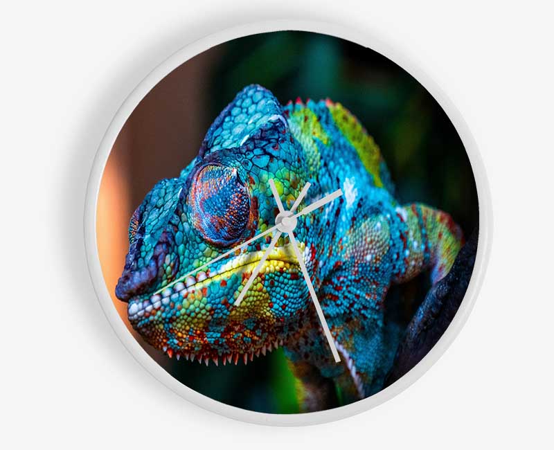 Chameleon Up Close Clock - Wallart-Direct UK