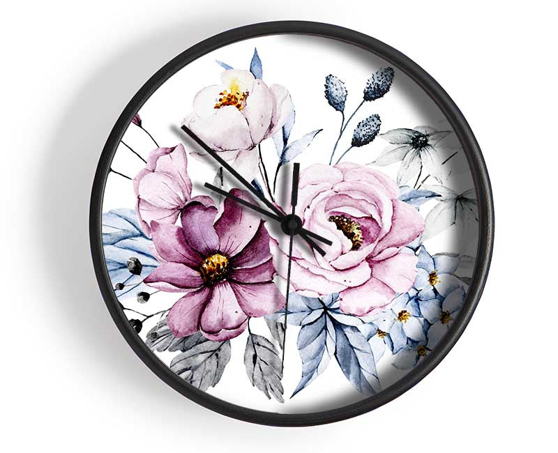 Flowers Together Clock - Wallart-Direct UK