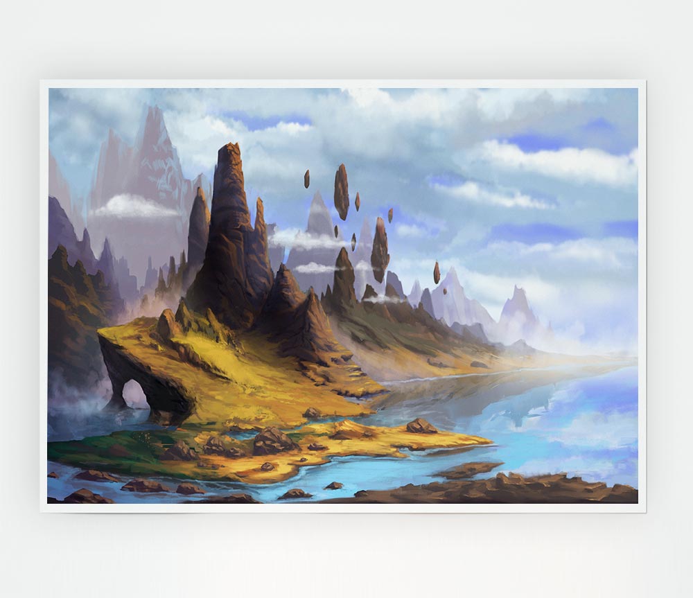 The Floating Islands Print Poster Wall Art