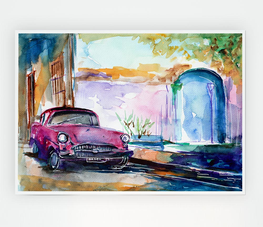 Classic Motoring Print Poster Wall Art