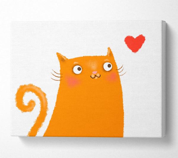 Picture of The Love Heart Orange Cat Canvas Print Wall Art