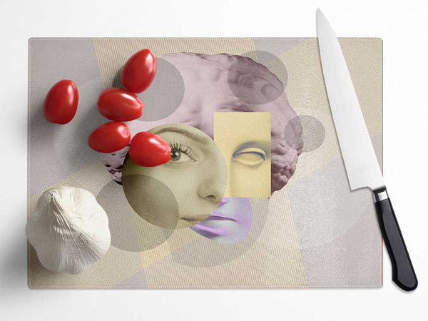 The Creepy Face Glass Chopping Board