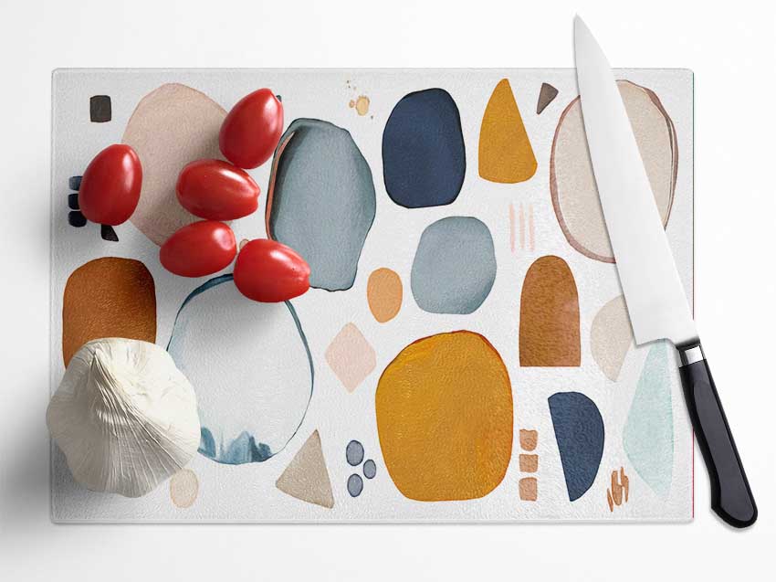 The Abstract Shape Collage Glass Chopping Board