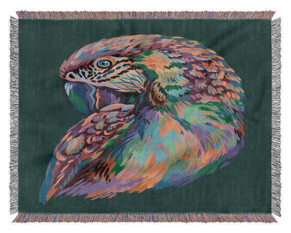 The Parrot On Green Woven Blanket