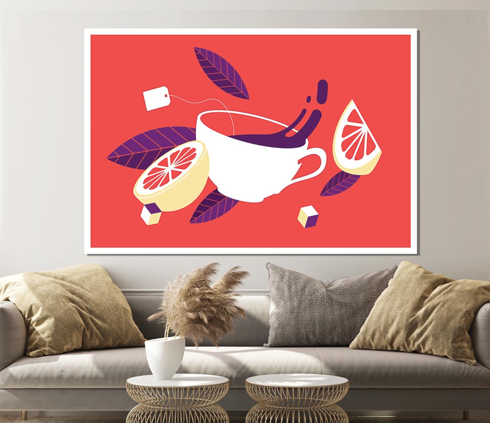 Citrus Tea Print Poster Wall Art