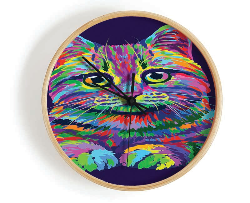 The Vivid Cat Clock - Wallart-Direct UK