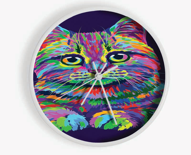 The Vivid Cat Clock - Wallart-Direct UK