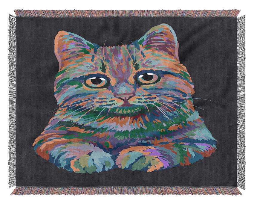 The Vivid Cat Woven Blanket