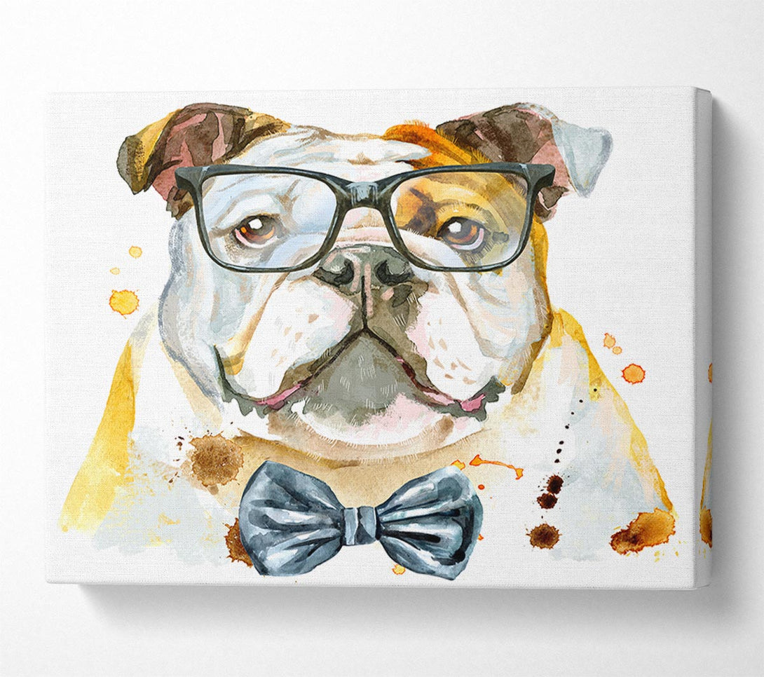 Picture of The Bulldog With Glasses Canvas Print Wall Art