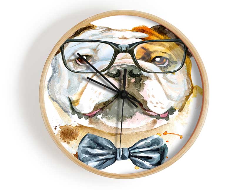 The Bulldog With Glasses Clock - Wallart-Direct UK