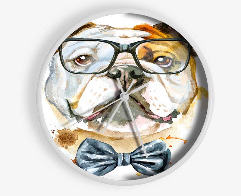 The Bulldog With Glasses Clock - Wallart-Direct UK