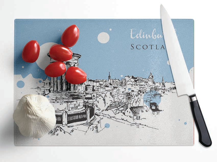 Scotland In Ink Glass Chopping Board