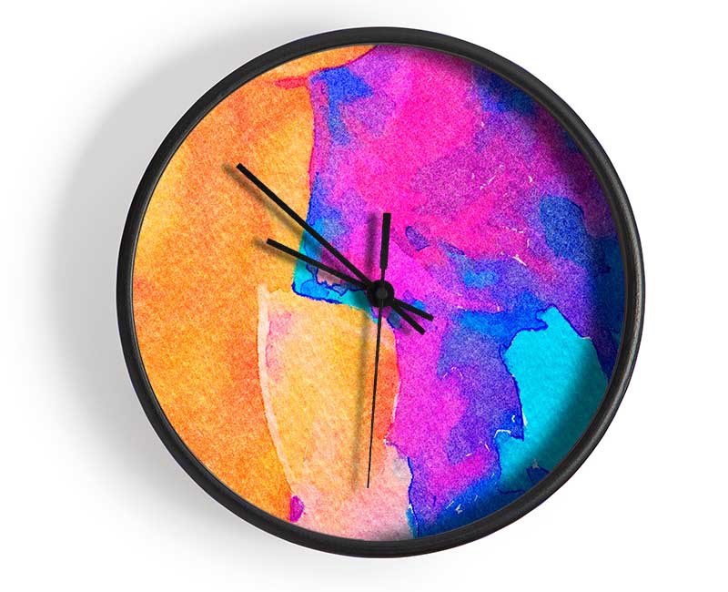 Colour Paint Dabs Clock - Wallart-Direct UK