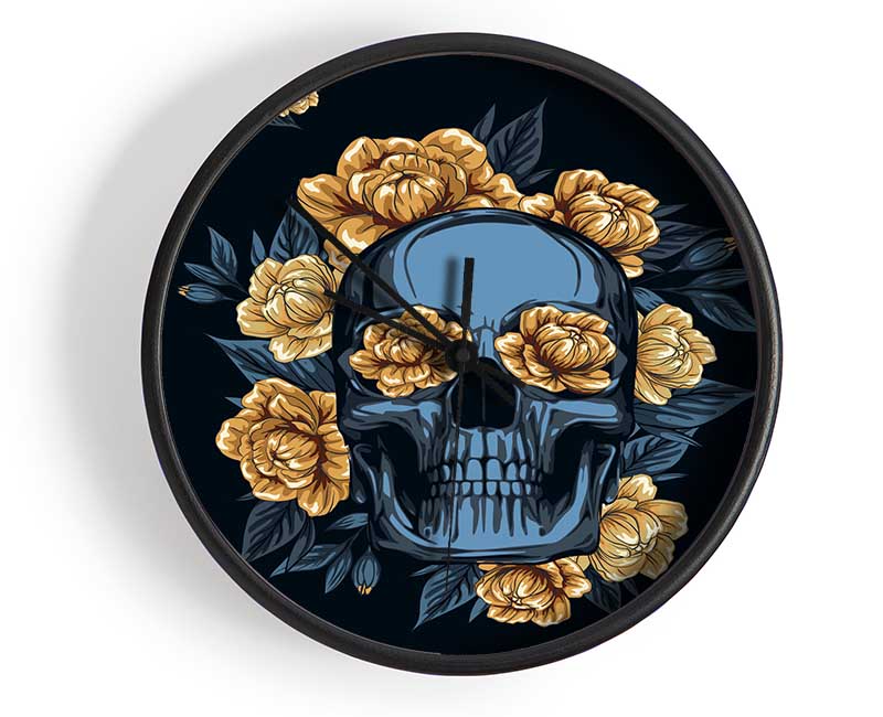 The Skull Flowers Tribute Clock - Wallart-Direct UK