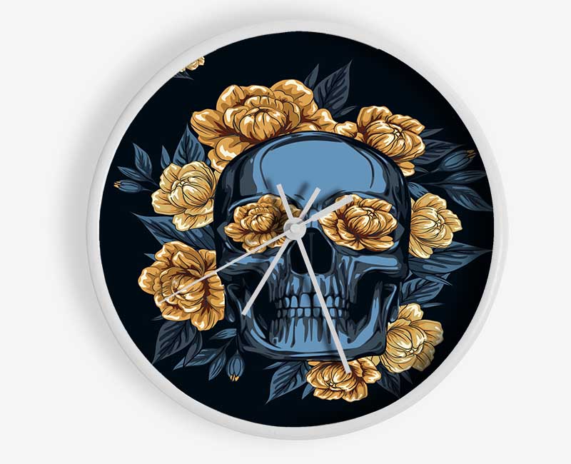 The Skull Flowers Tribute Clock - Wallart-Direct UK