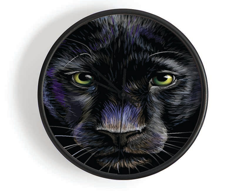 The Black Panther Face Clock - Wallart-Direct UK