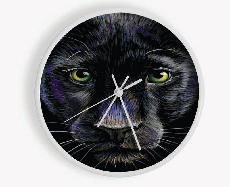 The Black Panther Face Clock - Wallart-Direct UK