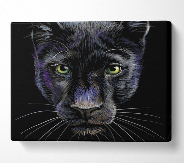 Picture of The Black Panther Face Canvas Print Wall Art