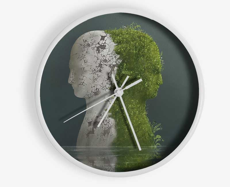 Stone And Plant Human Clock - Wallart-Direct UK