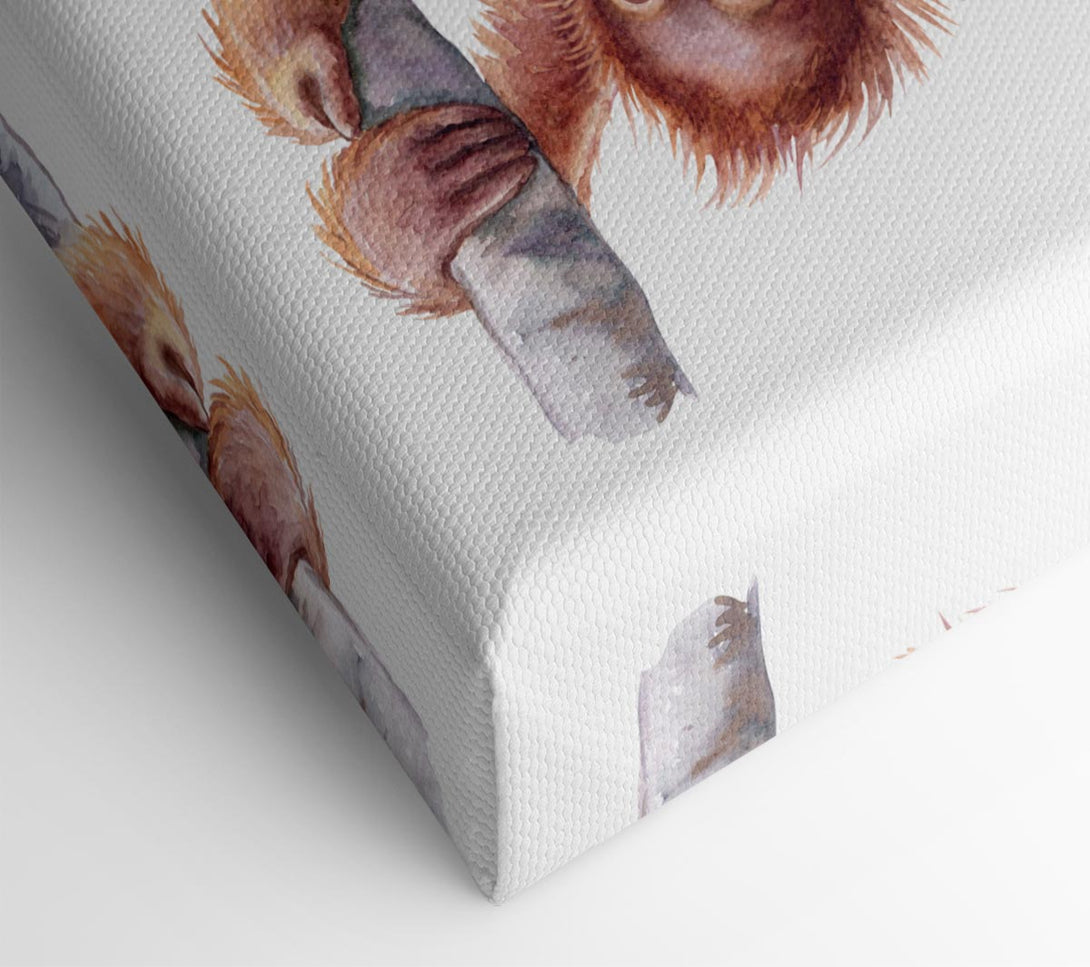 Picture of Hanging On A Branch Orangutan Canvas Print Wall Art